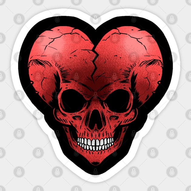 Skull broken heart Sticker by albertocubatas